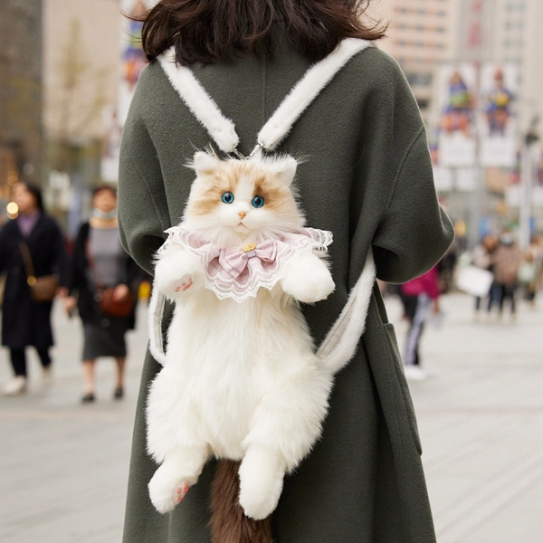 Chongker new stuffed animals ragdoll cat backpack with beautiful scarf.Special gifts！