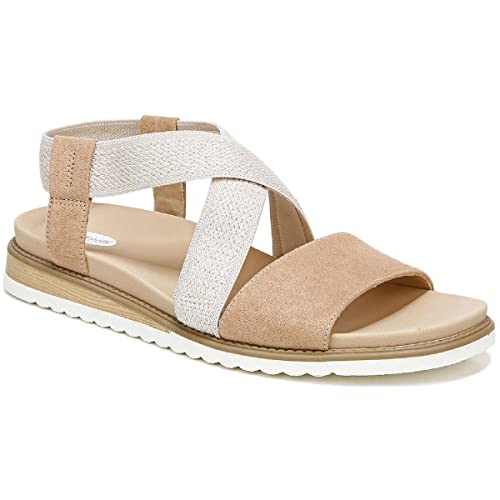Dr. Scholl's Women's Islander Strappy Flat Sandal - 7 - Tawny Birch Microfiber