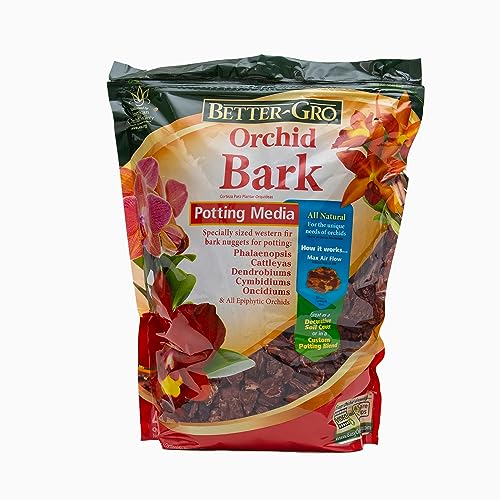 Better-Gro Orchid Bark - Premium Grade Orchid Potting Medium for Potting, Repotting, Root Development, and Water Retention, Ideal for Phalaenopsis, Epiphytic Orchids, and Tropical Plants - 4 Quarts - Brown - 1 Fl Oz (Pack of 1)