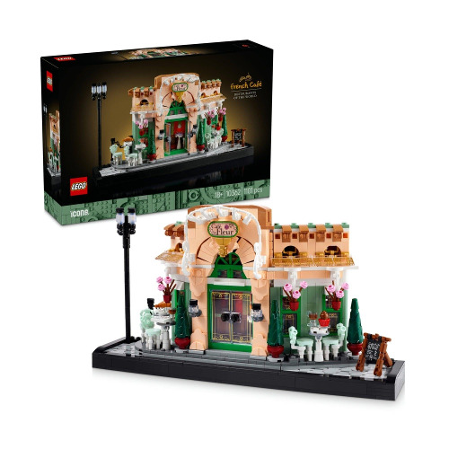 LEGO® Icons French Café 10362 Paris Bookshelf Decor Model for Home or Office Decoration, Building Set, Coffee-Lover Toys for Adults, Buildable Rendition of Parisian Architecture