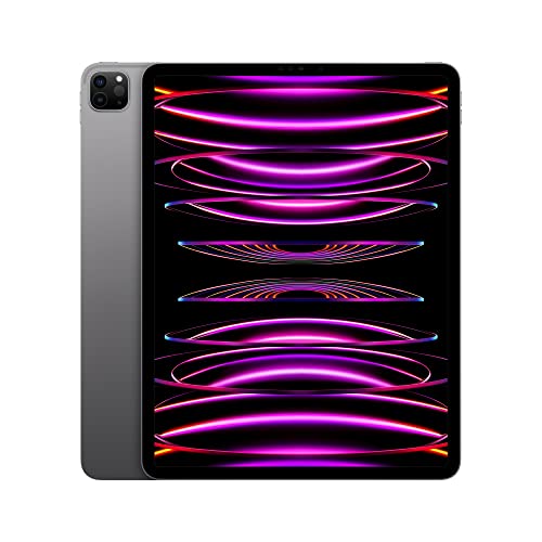 Apple iPad Pro 12.9-inch (6th Generation): with M2 chip, Liquid Retina XDR Display, 512GB, Wi-Fi 6E, 12MP front/12MP and 10MP Back Cameras, Face ID, All-Day Battery Life – Space Gray - WiFi - 128 GB - Space Gray