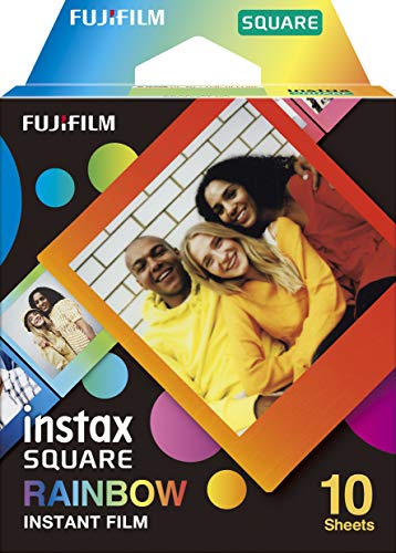 Fujifilm Instax Square Rainbow Film - 10 Exposures - 10 Count (Pack of 1) - Rainbow