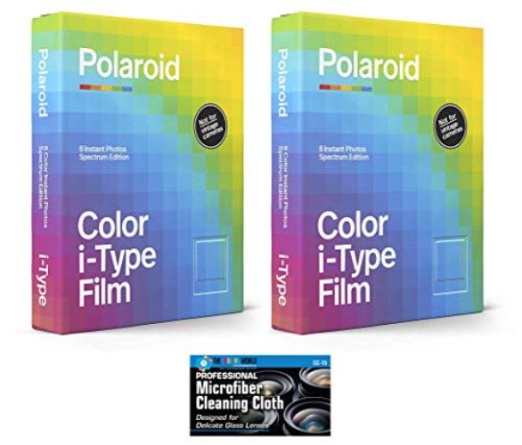 Impossible/Polaroid Color Film for i-Type Instant Camera - Rainbow Spectrum Edition - 2 Pack with Micro Fiber Cloth - Rainbow Spectrum