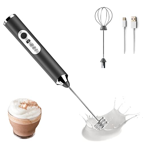 Milk Frother Coffee Milk Frother USB Rechargeable Handheld Milk Frother 1 Milk Frother 1 Whisk for Cappuccino, Hot Chocolate, Coffee, Latte