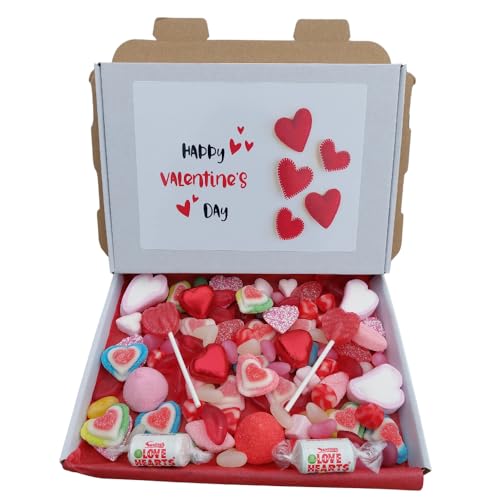 Valentines Day Pick N Mix Sweets Gift Box Hamper Retro Sweet Present - Love Heart Sweets Wedding 425 Gram