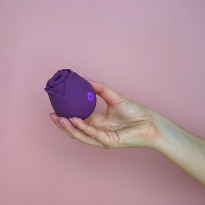 Flower Power Air Pulse Rose Vibrator - Purple