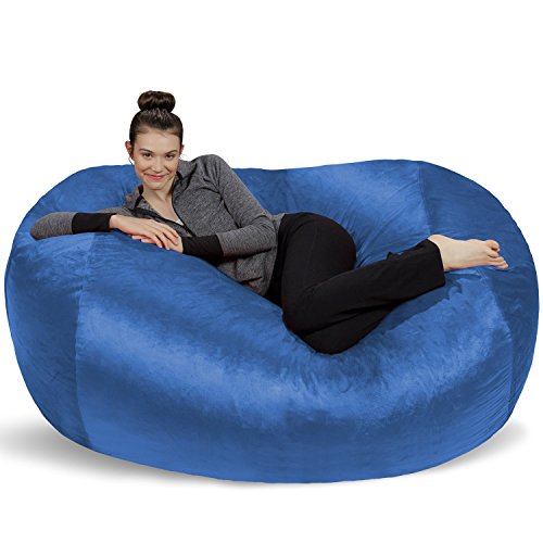 Sofa Sack - Plush Bean Bag Sofas with Super Soft Microsuede Cover - XL Memory Foam Stuffed Lounger Chairs for Kids, Adults, Couples - Jumbo Bean Bag Chair Furniture - Royal Blue 6' - Royal Blue