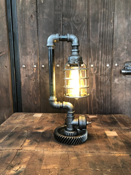 Steampunk Lamp/ Industrial Decor/ Industrial Lamp/ Industrial Table Lamp/ Farmhouse Table Lamp/ Edison Lamp/ Rustic Lamp/ Table Lamp/