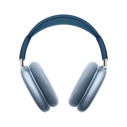 Apple AirPods Max Wireless Over-Ear Headphones, Active Noise Cancelling, Transparency Mode, Personalized Spatial Audio, Dolby Atmos, Bluetooth Headphones for iPhone – Sky Blue - Sky Blue - Without AppleCare+