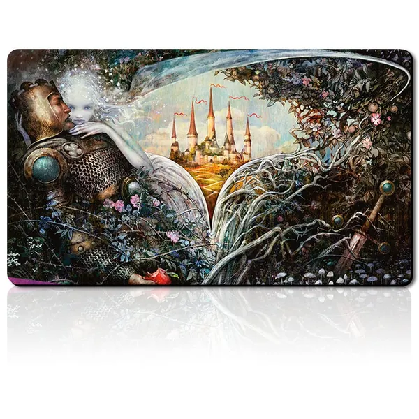 Throne of ELDRAINE Teaser - Board Game TCG Playmat - 23.6x13.8 inches - Compatible for TCG MTG Playmat Free Bag