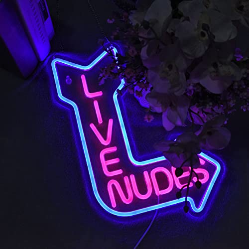 Neon Sign for Wall Decor Man Cave Bar Home Art Neon Light LED Neon Lights Signs with Dimmer for Bedroom Office Hotel Pub Cafe Recreation Room Sign(15X13inches) - Blue+Pink