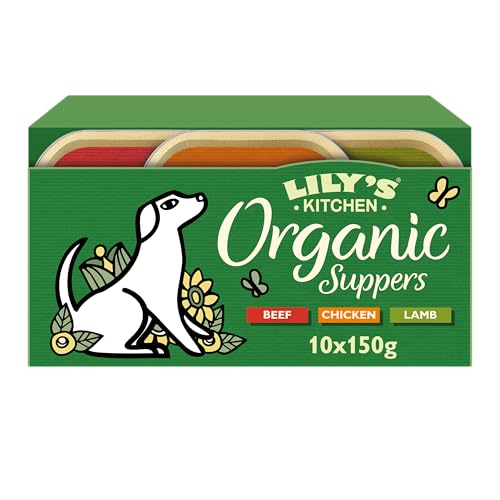 Lily's Kitchen Organic Dinners Trays Multipack Complete Wet Dog Food (10x150g) - Organic Multpack - 150 g (Pack of 10)