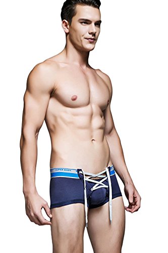 Banana Bucket Men's Sexy Lingerie Cotton Tie Rope Cute Boxer Brief Underwear Panties - 30-32 Grey#2