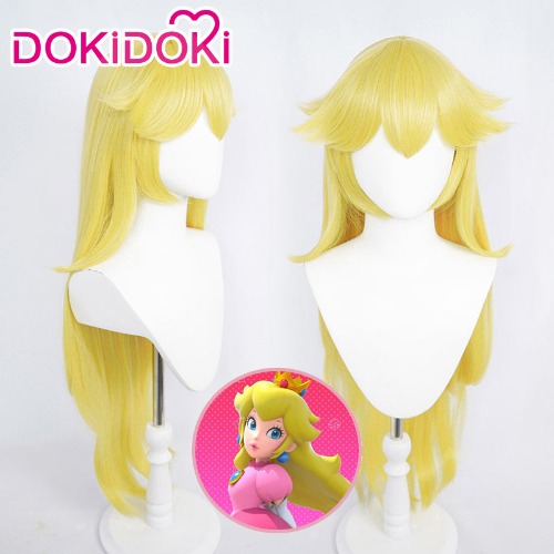 【Ready For Ship】【Game Version】DokiDoki  Mario Cosplay Princess Peach Cosplay Wig Long Golden Hair | Princess Peach