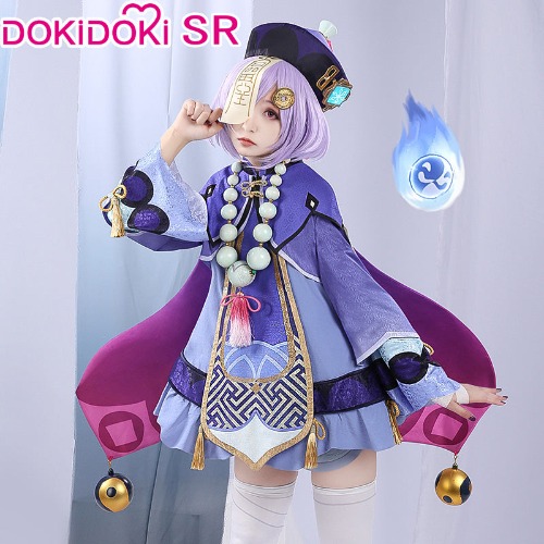 【M/L/XL Ready For Ship】DokiDoki-SR Game Genshin Impact  Cosplay Qiqi Costume Halloween | L