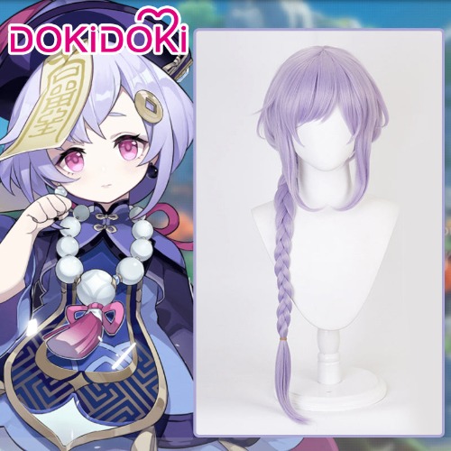 【Ready For Ship】DokiDoki Game Genshin Impact QiQi Cosplay Wig Long Light Purple Halloween | IN STOCK