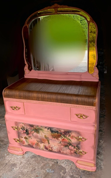 Gorgeous Art Deco Dresser With Mirror