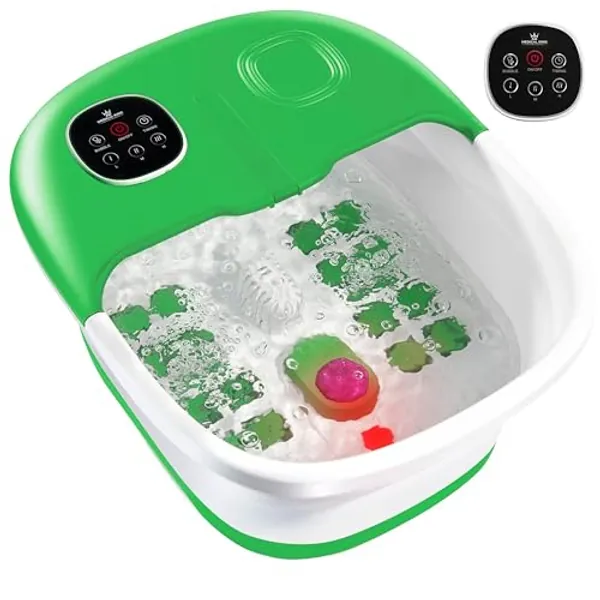 Medical king Foot Spa with Heat and Massage and Jets Includes A Remote Control Massage Pumice Stone Collapsible Foot Spa Massager with Heat and Massage Bubbles and Vibration