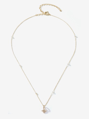 Sea of Beauty. Pearl Chain with Small Diamond Star Necklace | Default Title