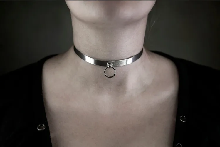 shiny steel choker