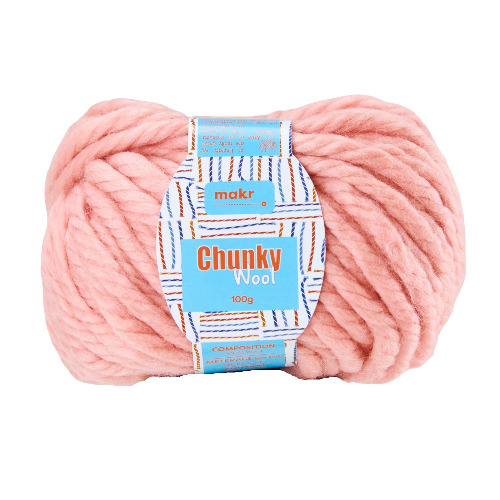 Makr Chunky Wool Crochet & Knitting Yarn, Dusty Pink- 100g | Default Title