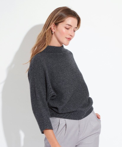 Funnel Neck Sweater | Charcoal / S