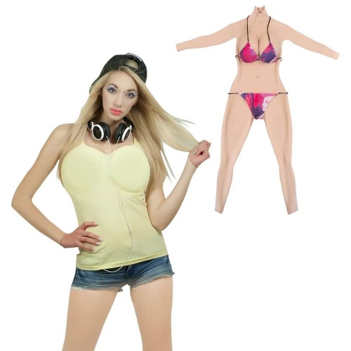 YINSUCDS Full Body Silicone Breast Forms C-G Cup Bodysuit for Crossdresser Transgender Queen Cosplay