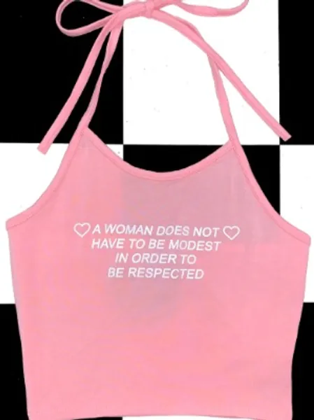 o'mighty! respect all women halter in pink