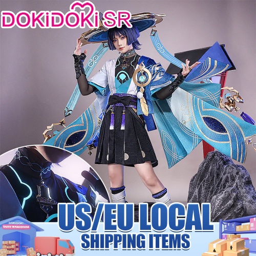 【US/EU LOCAL SHIPPING 】【Size S-3XL】【Bust Lighting】DokiDoki-SR Game Genshin Impact Cosplay Wanderer Costume Scaramouche | 【For US Addresses Only】 / Bust Part LightingVer Costume-XL