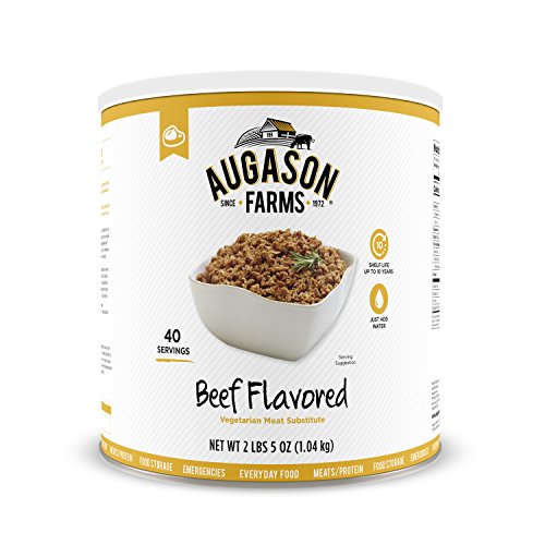 Augason Farms Beef Flavored Vegetarian Meat Substitute 2 Lbs 5 OZ No. 10 Can - 2 Lbs 5 OZ