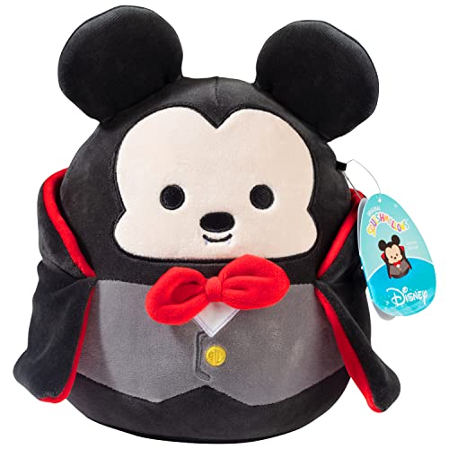 SQUISHMALLOW 8" Vampire Mickey Mouse - Official Kellytoy Disney Halloween Plush - Cute Stuffed Animal - Great Gift for Kids