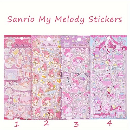 Sanrio My Melody Stickers Pattern Cute Kawaii Stickers Cute Anime Stickers For Boy Gifts Christmas, Halloween, Thanksgiving Gift