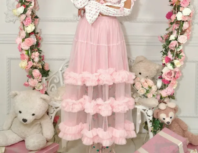 Long Pink Skirt
