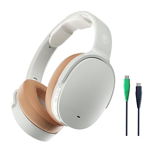 Skullcandy Hesh ANC Over-Ear Noise Cancelling Wireless Headphones, 22 Hr Battery, Microphone, Works with iPhone Android and Bluetooth Devices - Mod White - Mod White