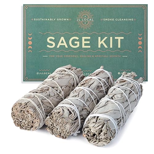 Handcrafted 4 Inch White Sage Sticks - Fresh, Natural California Sage Smudge Sticks with Instructions & Blessings - Wand Sage for Cleansing House Negative Energy & Other Smudging Rituals - 3