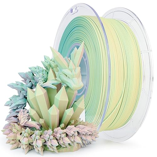 ZIRO PLA Filament 1.75mm, Matte Multicolors 3D Printer Filament, Color Change with Angle, Tri-colors 3-in-1 Chrome, Dimensional Accuracy +/-0.03mm, Fit Most FDM 3D Printers,1KG/2.2lb Spool,Mist(matte) - Colorful Mist (Matte)