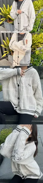 1989 blue folk cardigan/star embroidered cardigan/v-neck oversized cute hand-knitted holiday button sweater/gift for fans