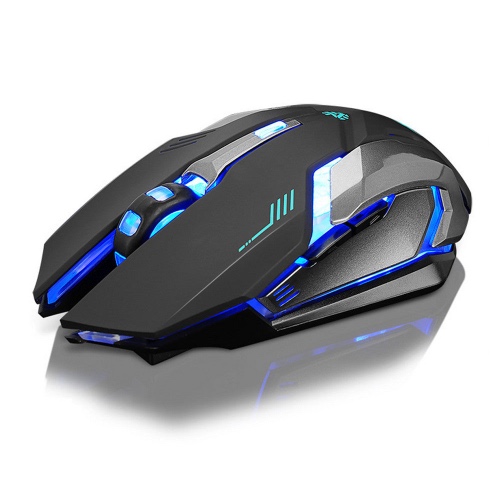 Dragon Stealth 7 Wireless Silent LED Backlit USB Optical Gaming Mouse - Black