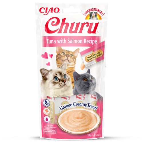 INABA Churu Sticks - Friandises pour Chats à Nourrir à La Main - Délicieux, Savoureux Snacks pour Chats - Thon & Saumon