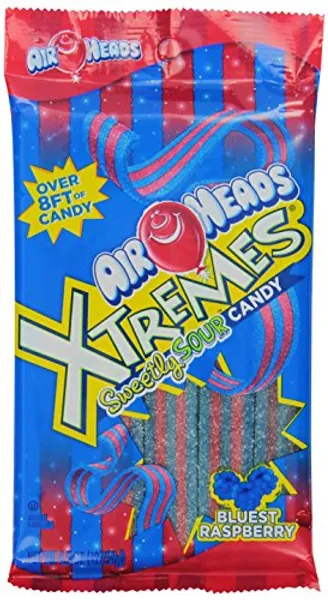 Airheads Xtremes Sweetly Sour Candy Belts, Bluest Raspberry, 4.5 Ounce (Bulk Pack of 12)