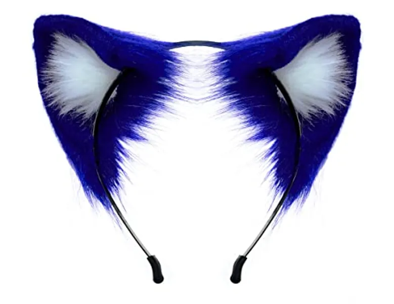QinRuan Cat Fox Faux Fur Ears Headband Cute Halloween Fancy Dress Cosplay Handmade Animal Furry Ears Hair Hoop
