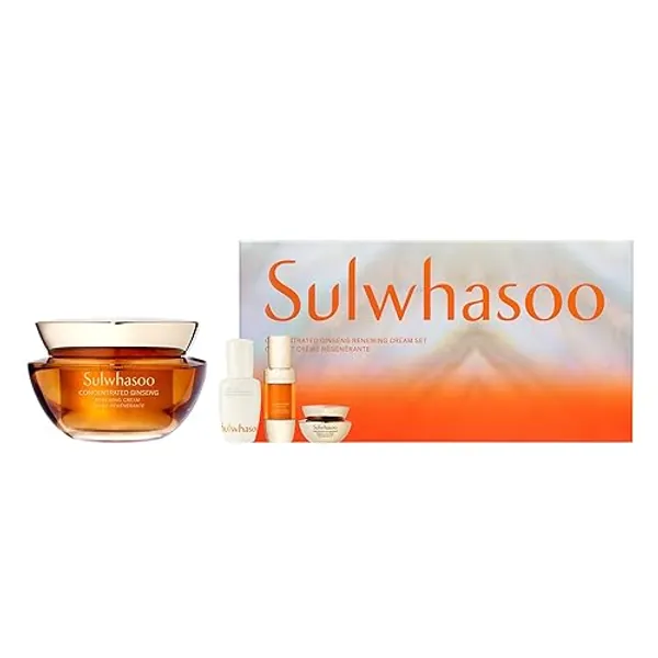 Sulwhasoo Concentrated Ginseng Renewing Cream - Korean Anti-Aging Skincare, Improves the Look of Wrinkles and Firmness, Ginseng, Peptides, and Squalane, Firming Cream - Holiday Concentrated Ginseng Renewing Serum Set