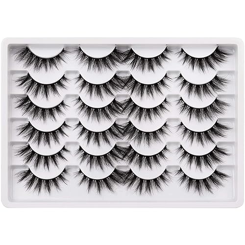Cat Eye Lashes Pack Wispy 3D Faux Mink Lashes 18mm Fluffy False Eyelashes Soft Reusable Handmade Fake Eyelashes,