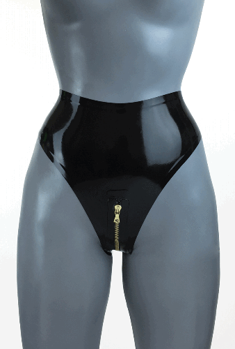 Zipper High Waist Thong