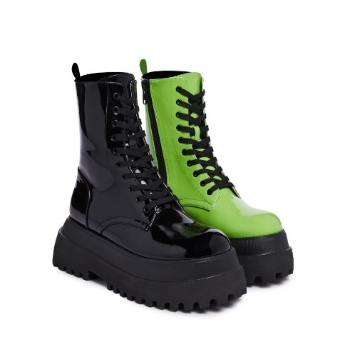 Trickz N Treatz Mismatched Combat Boots- Multi