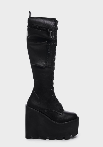 Obsidian Pocket Platform Boots | US 10
