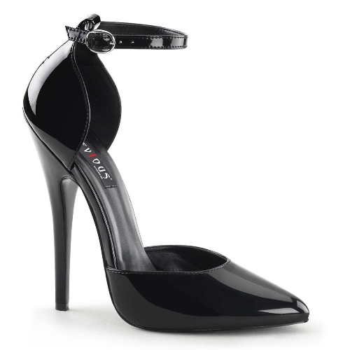 Black Patent Ankle Strap Heel | 10