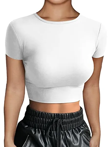 LCNBA Women's Long Sleeve Crop Top Turtleneck Sexy Basic Cropped Tops Shirt