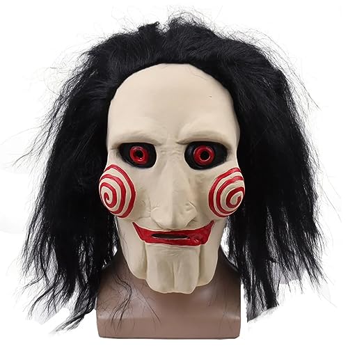 SC Products Halloween Saw Jigsaw Mask for Adults & Kids | Halloween 2023 Horror Cosplay Costume | The Saw X Billy Puppet Mask | Horror Halloween Costume
