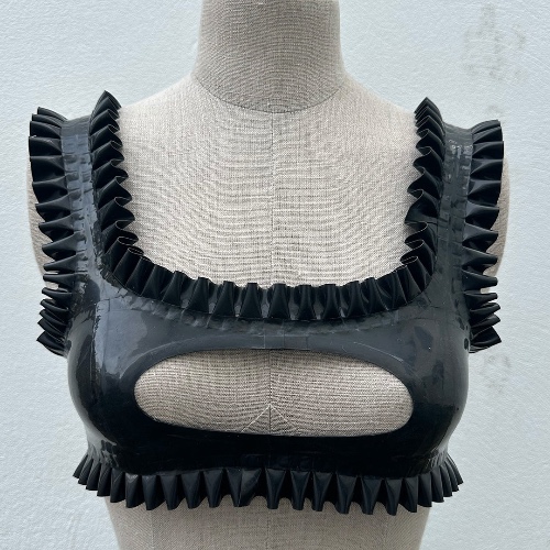 Black Mini Latex Crop Top